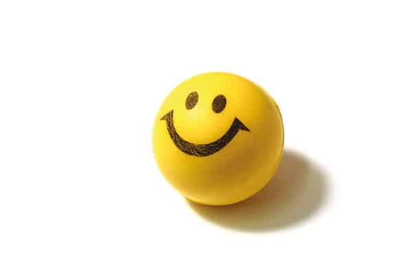 yellow smiley face stress ball
